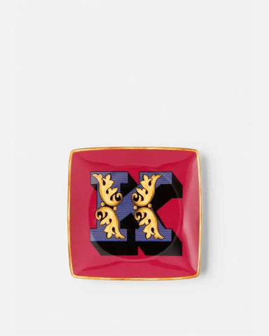 Versace Alphabet K Small Square Plate 12cm