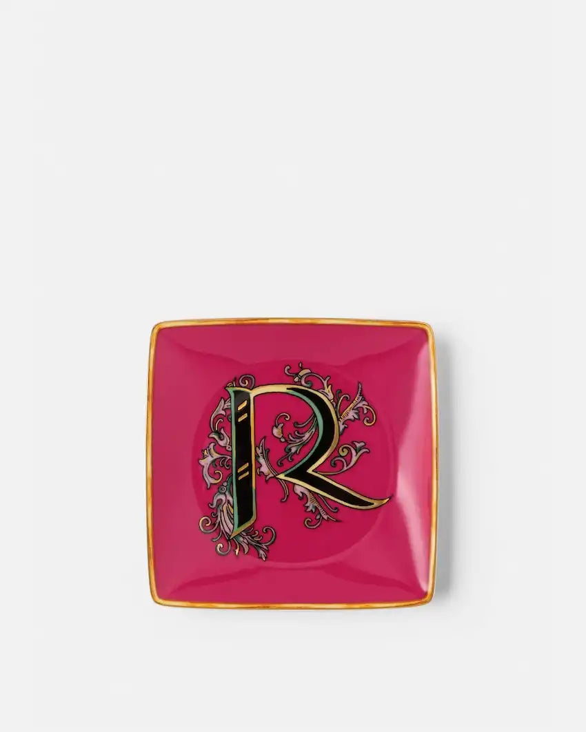 Versace Alphabet R Small Square Plate 12cm