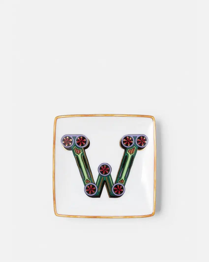 Versace Alphabet W Small Square Plate 12 cm