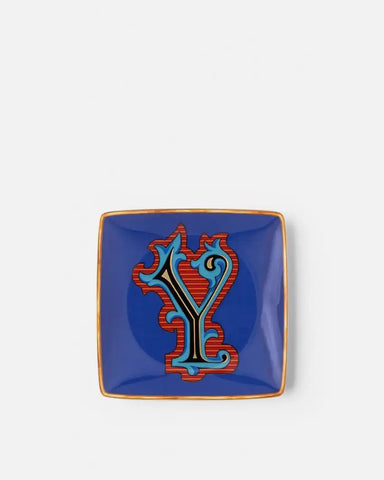 Versace Alphabet Y Small Square Plate 12 cm